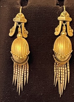 Victorian Gold Fringe Drop Earrings