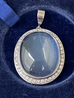 Moonstone and Diamond Pendant