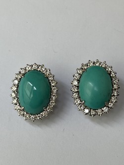 Turquoise and Diamond Earrings