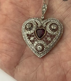 Edwardian Ruby Heart Pendant