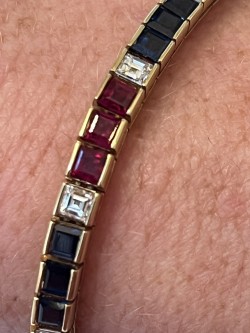 Fine Ruby Sapphire and Diamond Bracelet