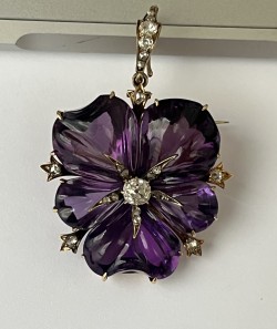 Amethyst Pansy Pendant