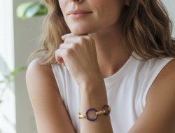 Blue Enamel ,Gold Bracelet